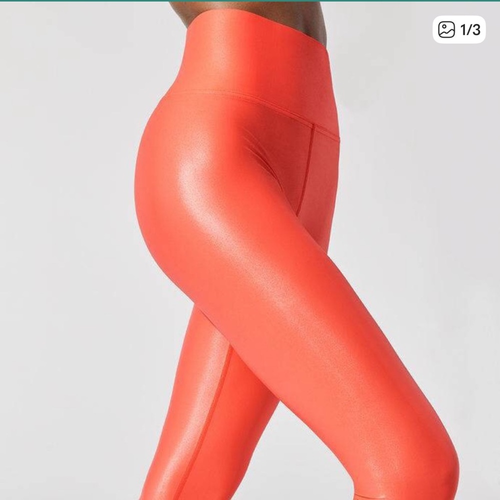 Carbon38 High Rise Full Length Legging Small Salmon